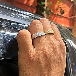 Men's Wedding Band Ring with Round Lab Created