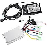 Electric Motor Controller, 36V-48V Waterproof LCD Display Panel Brushless Controller Kit for Electric Bicycle Scooter, 36V-250W/48V-350W Ships Randomly