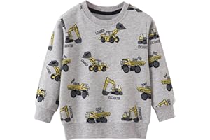 NUBEEHOHO Boys Cotton Sweatshirts Crewneck Long Sleeve Pullover Toddler Winter Warm Sweater Tops 2-7T