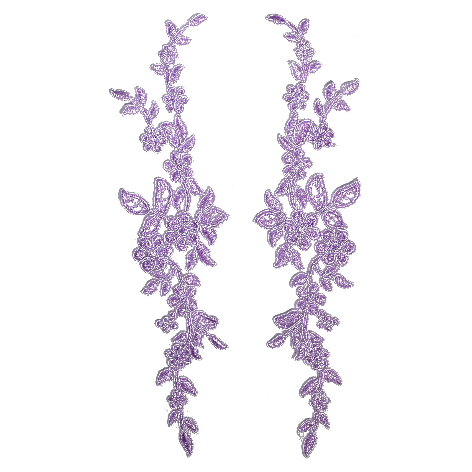 4 x Pieces Corded Lace Applique Wedding Motif Sew On #30 A (Lilac) — image 1