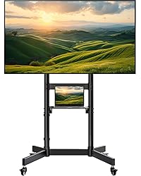 ECOTINY Heavy-Duty Rolling TV Stand for