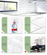 Yoillione Thicker Peel & Stick Wall Tiles 12x12 White 10 Sheets Backsplash view 5