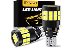 BANGO 912 921 LED Bulb for Backup Reverse Light, 6000K White Non-polarity CANBUS Error Free Super Bright T15 906 922 W16W LED Replacement Bulbs for Back Up Daytime Running Lights, Pack of 2