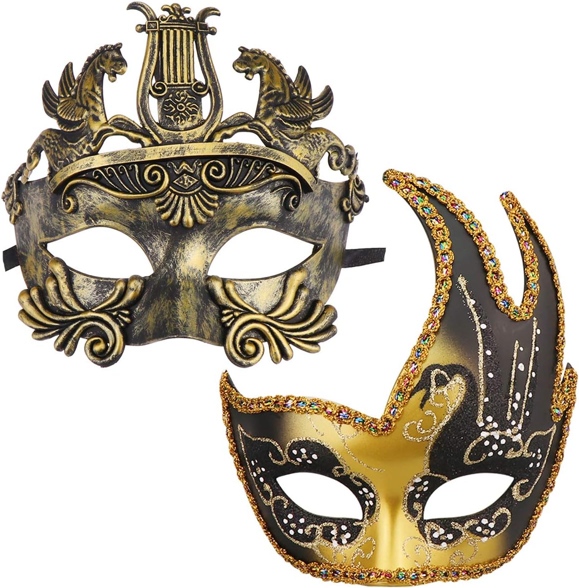 Couple Masquerade Mask Set Halloween Mardi Gras Venetian Ball Mask Party Costume Accessory