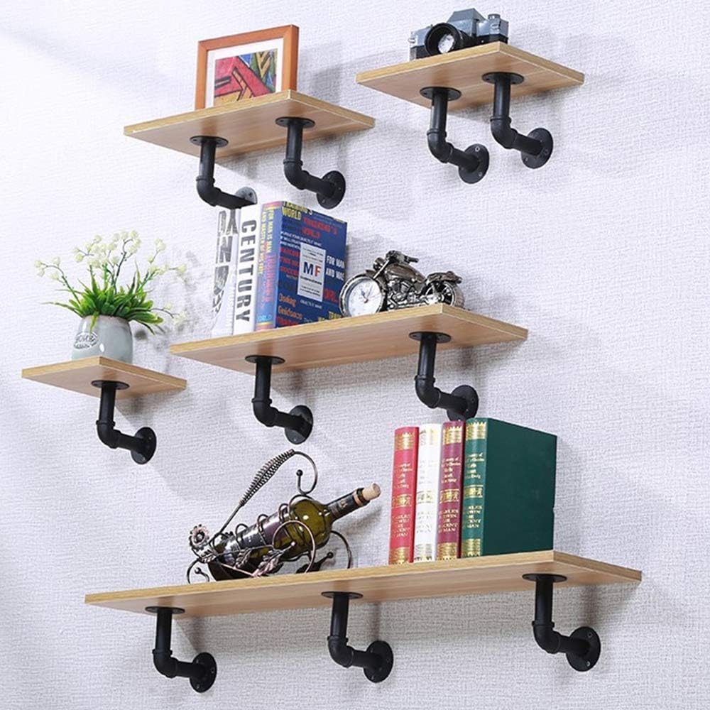 6 Pcs Pipe Shelf Brackets Industrial Iron Pipe Brackets Rustic Wall Mounted DIY Pipe Shelving Brackets Hanging Custom Floating Shelves Brackets with All Accessories Needed (6 Pack): Home Improvement