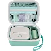 ANKHOH Mini Printer Case for Memoking T02, for Phomemo M02, Green丨Hard Shell Label Maker Case with Adjustable Divider for Paper Rolls and Cable, Made for Storage and Travel, Case Only