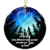 Memorial Ornament – “The Sky Looks Different When You Have Someone You Love Up There” – Remembrance Ornament for Loss of Loved One – Sympathy Gift Keepsake – Bereavement Christmas Ornament