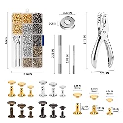 480 Sets Rivets for Leather, 4 Colors 3 Sizes