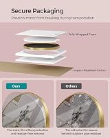 SONGMICS Round Mirror 61 cm Gold Metal Frame Wall Mounted LWM102A01 view 6