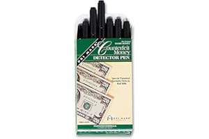 Dri Mark 351R1 Counterfeit Bill Detector Marker Pen - Made in The USA 3 Times More Ink, Pocket Size, Fake Money Checker, Money Loss Prevention Tester & Fraud Protection for U.S. Currency (Pack of 12),Black