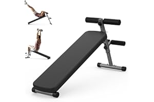 FF FINER FORM Finer Form Gym-Quality Adjustable Sit Up Ab Bench & Decline Weight Bench for Home Gym Strength Training.