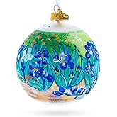 1889 'Irises' by Vincent Van Gogh Glass Ball Christmas Ornament 4 Inches