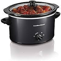 Hamilton Beach 3-Quart Slow Cooker With Dishwasher-Safe Crock & Lid, Matte Black (33231)