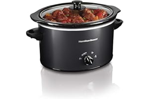 Hamilton Beach 3-Quart Slow Cooker With Dishwasher-Safe Crock & Lid, Matte Black (33231)