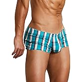 FEOYA Men Cotton Woven Boxers Button Fly Boxer Shorts Low Rise Lounge Boxer Trunks