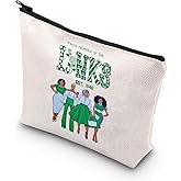 WSNANG Sorority Zipper Makeup Bag Greek Sorority Cosmetic Bag Greek Sorority Paraphernalia Gift Sorority Toiletry Bag (L Sorority bag)