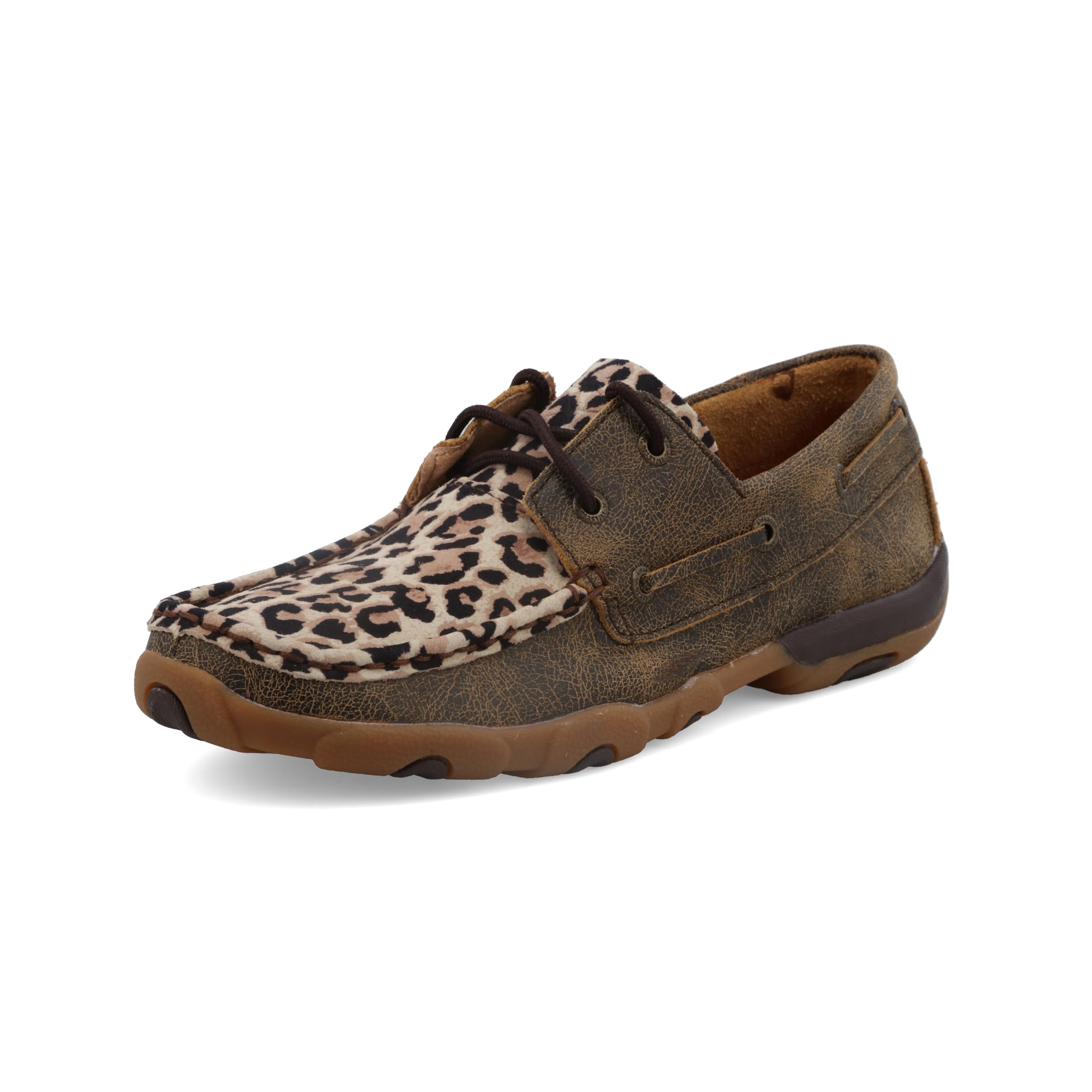 Twisted X Women's Boat Shoe Driving Moc, Moc Toe, Distressed & Leopard, 5.5 M Image Twisted X Women's Boat Shoe Driving Moc, Moc Toe, Distressed & Leopard, 5.5 M Image