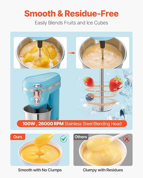 VEVOR MILKSHAKE MAKER, 100W MILK SHAKE MAKER MIXER, SINGLE HEAD DRINK MIXER BLENDER MACHINE, DUAL-SPEED ADJUSTMENT MILKSHAKE BLENDER WITH STAINLESS STEEL CUP, FOR HOME, KITCHEN, BAR & BEVERAGE SHOP