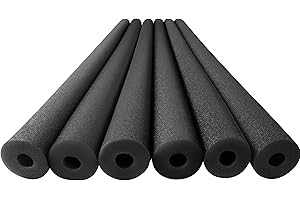 Play22 Pool Noodles Foam 6 Pack - Soft Large Black Foam Noodle Tube, Bulk Swim Noodles, Multi-Purpose, Floating Training Device, Exercise Aid, Craft Projects