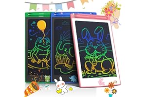 BAVEEL 3 Pcs in 1 Pack LCD Writing Tablets for Kids, Toddler Toys Gifts for Age 2 3 4 5 6 Girls Boys Birthday Christmas, 8.5 Inch Doodle Pad Drawing Tablet for Class Travel, Colorful Doodle Board for Kids