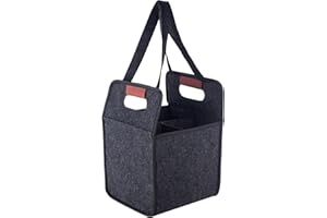 Drink Carrier Bag - Felt Portable Reusable Tote | Insulated Beverage Holder | Foldable Coffee Cup Handbag For Car Picnic