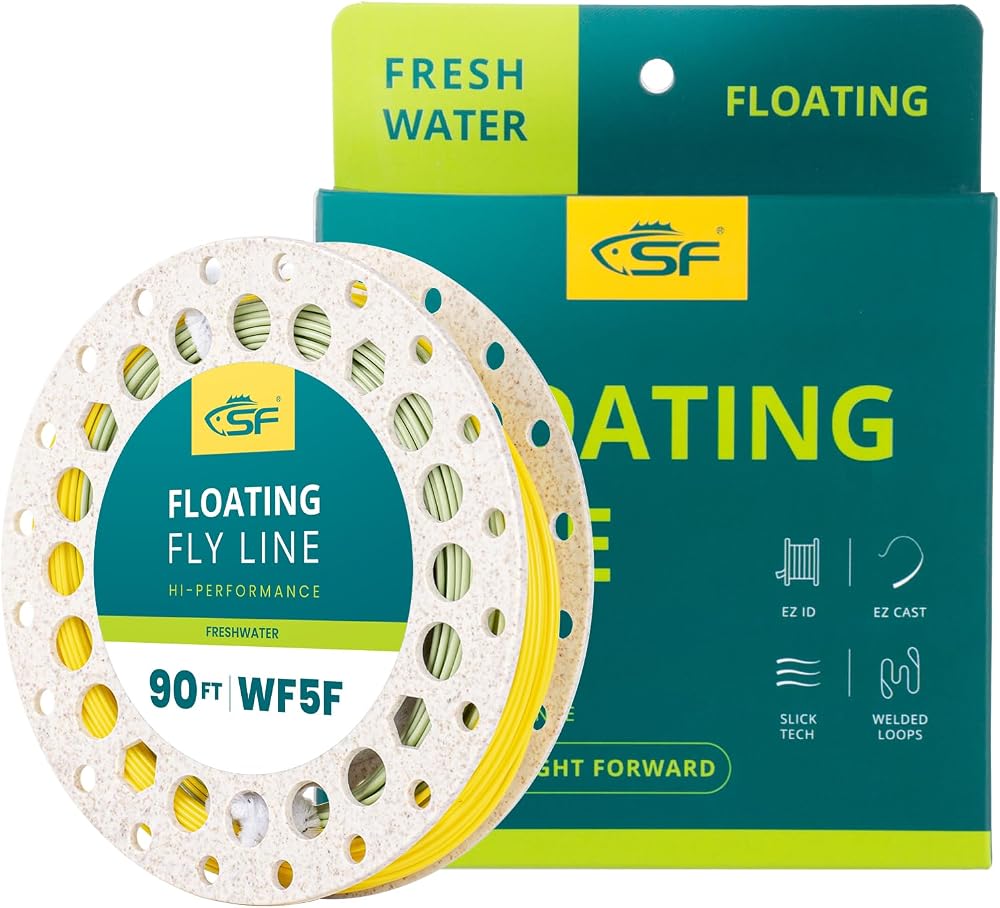 SF Fly Fishing Line WF5F 90FT Weight Forward Floating Moss Green Gold Welded