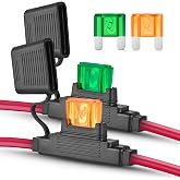 Nilight 2PCS Inline Maxi Fuses Holder 10 AWG 4PCS 30A 40A Maxi APX Fuse | Tin Plated Copper 12V Holder IP67 Waterproof Maximum 60A Fuse Link for Car Truck Marine Boat
