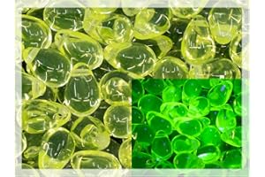 BOHEMIA CRYSTAL VALLEY Czech 50-Piece Glass Beads, 6x9mm, Teardrop Transparent Yellow Uranium Glass (Glows Under UV)
