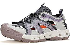 HUMTTO Women's Amphibious Closed Toe Hiking Sandals Quick-Dry Water Shoes Non-Slip Athletic Adjustable Outdoor Fisherman Summer Beach Walking Travel Sandals