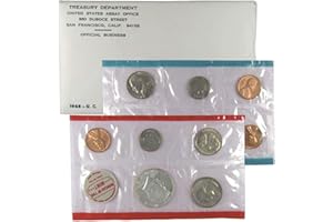 1968 Various Mint Marks United States Mint Uncirculated Coin Set in Original Government Packaging Uncirculated