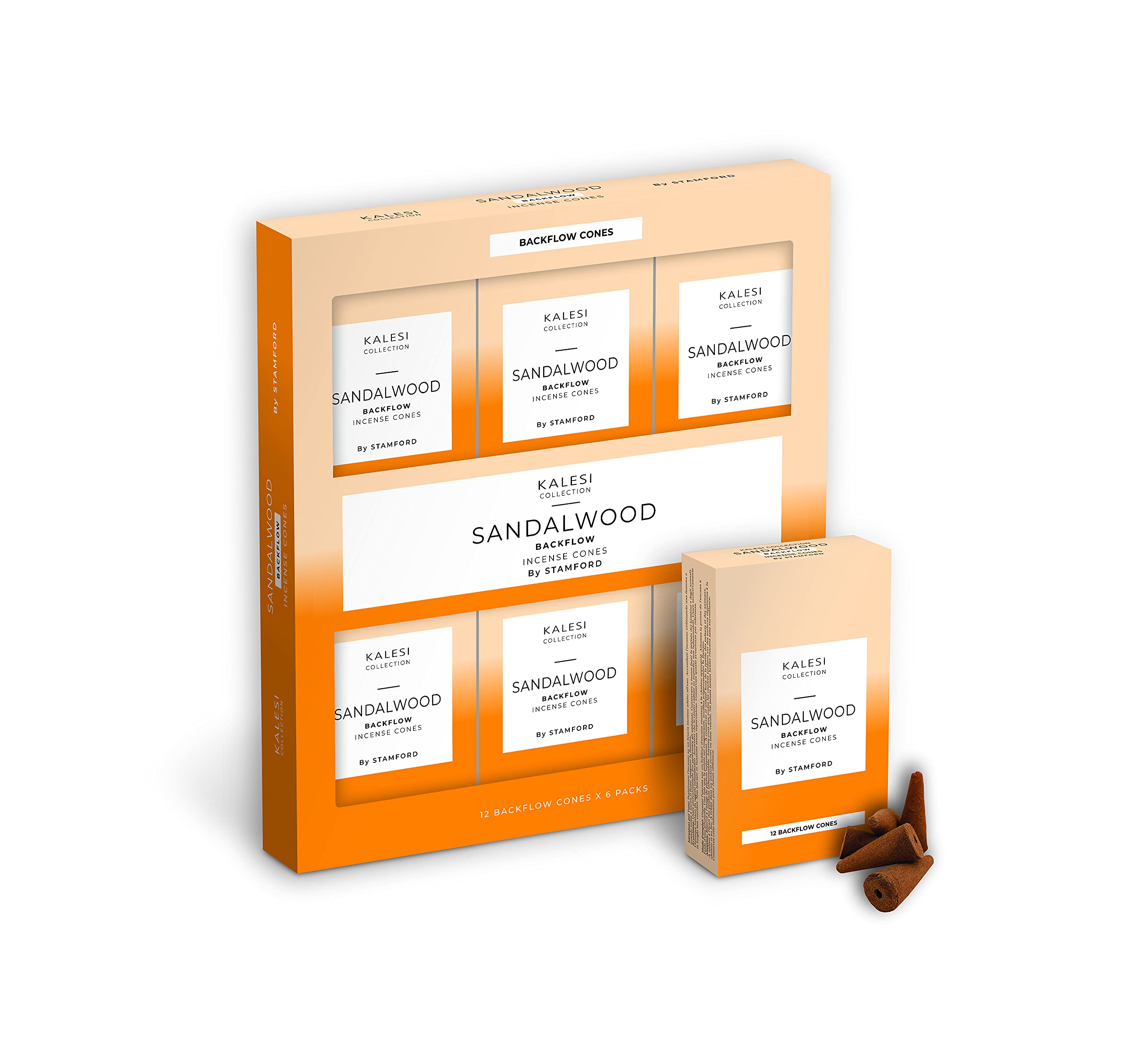 The Kalesi Collection By Stamford Sandalwood Backflow incense Cones - Pack of 6