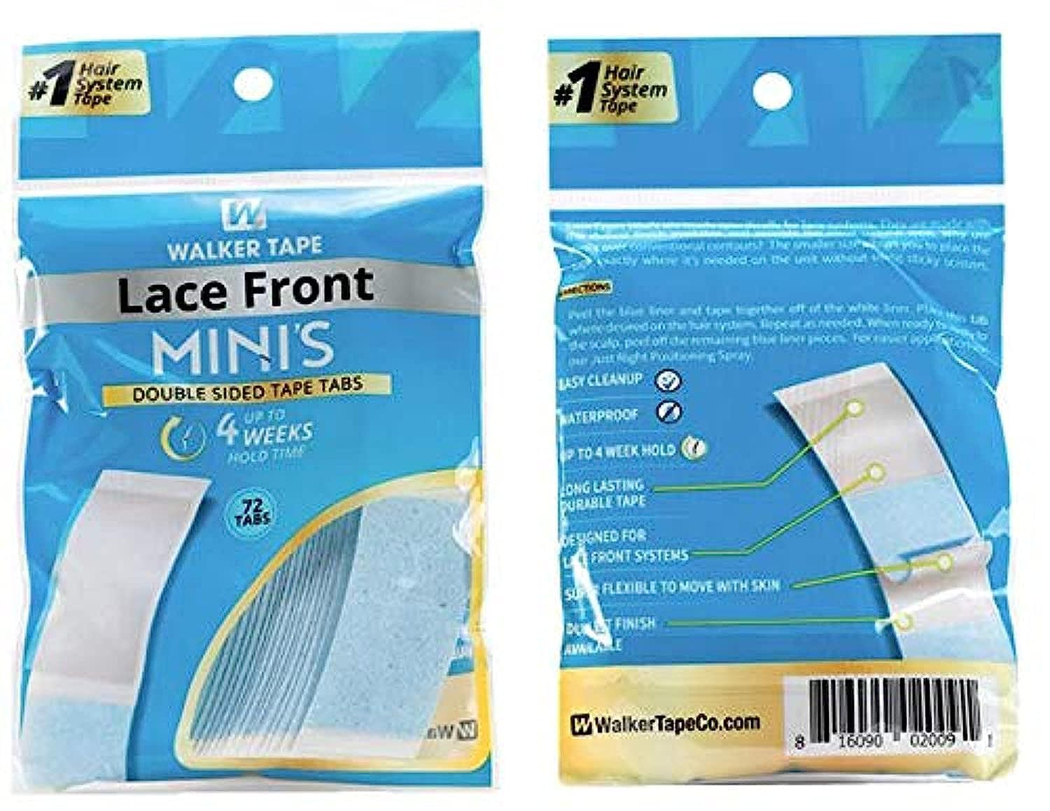 "Lace Front Support" Walker Double Sided Tapes Stickers Adhesive for Men Hair System Replacement Toupee Hair Extension Wig Bundles Hair Weave Closure Lace Frontal Contour C MINI(72PCS x 1 Bag)
