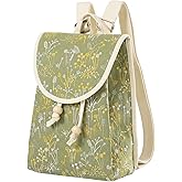 Goodhan Vintage Embroidered Backpack Purses for Women - Boho Shoulder Bag for Travel,Ethnic Floral Mini Back Pack,Lightweight Handbags for Daily Use (Green)