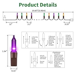 LAMPHOME Super-Bright Extendable Orange Purple and