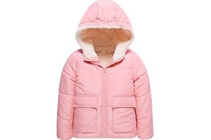 UNICOMIDEA Girls' Puffer Coats Warm Hooded Jacket 4-12 Years Girls Winter Outerwear
