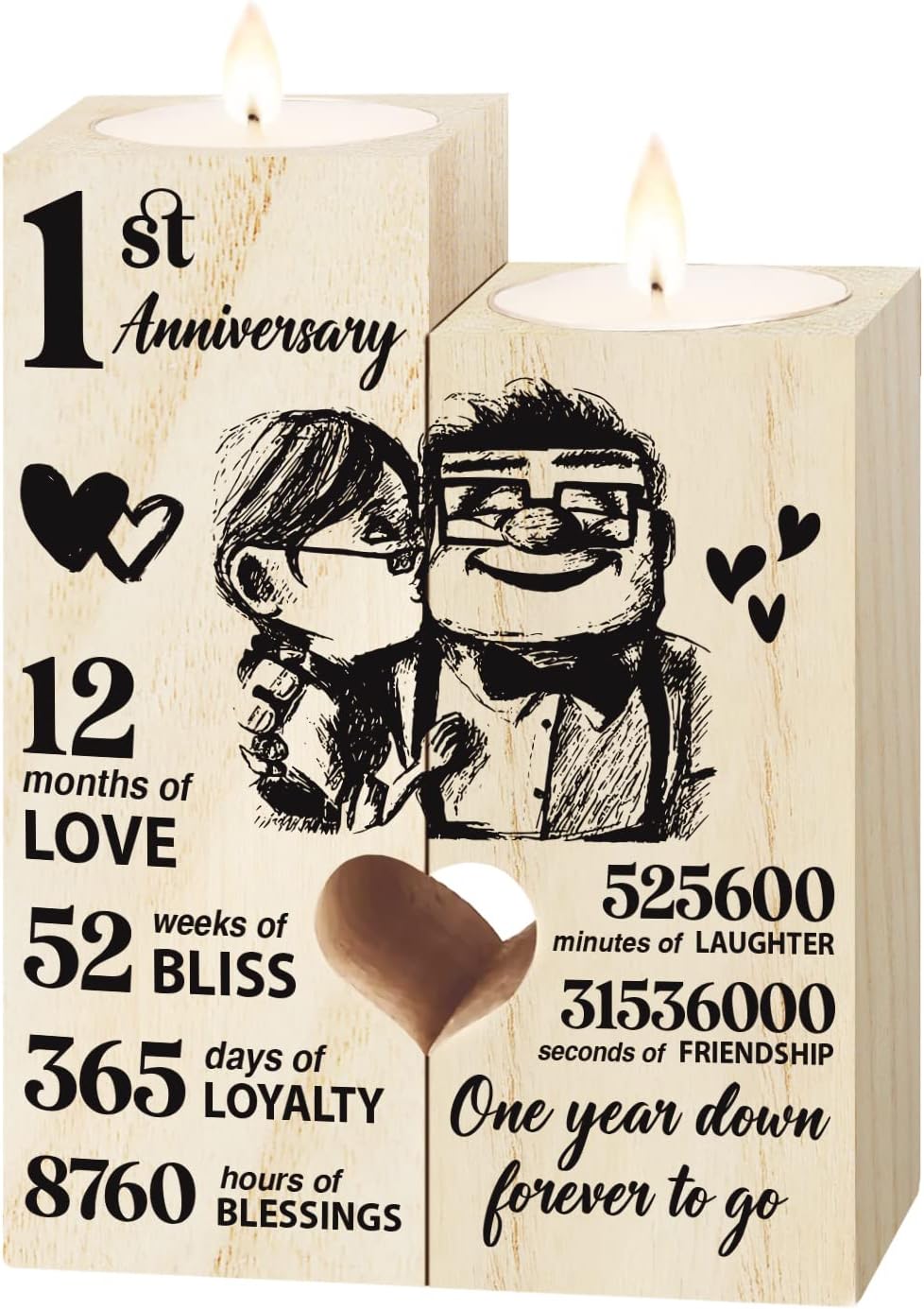 Vetbuosa 1st Anniversary Candlestick Gift for Couple Paper Theme