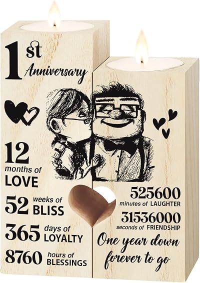 Vetbuosa 1st Anniversary Candlestick Gift for Couple Paper Theme
