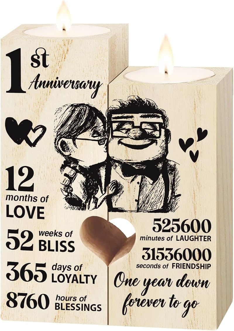Vetbuosa 1st Anniversary Candlestick Gift for Couple Paper Theme