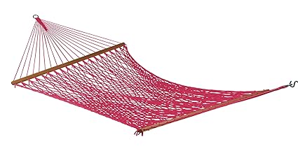 Hangit 13FT Large dyed polyester rope hammock with net (Burgandy)