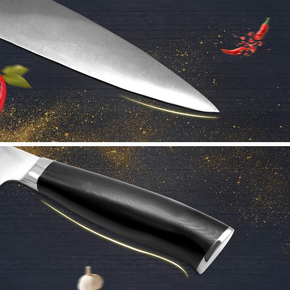 Ruicer Cuchillo de cocina profesional 20 cm de acero inoxidable