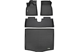 HAFIDI® Floor Mats & Cargo Liner Set Fit for 2021-2024 2025 Ford Mustang Mach E (Not for Mustang) All Weather Protection TPE Anti-Slip Automotive Full Set Floor Liners Custom Accessories - Black