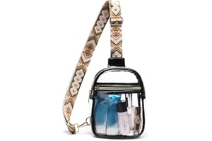 Bunnychill Clear Sling Bag - Stadium Approved Fanny Pack for Women & Men - Transparent Crossbody Bag with Adjustable Guitar Straps for Sports, Beach, Events, Concerts, Festivals