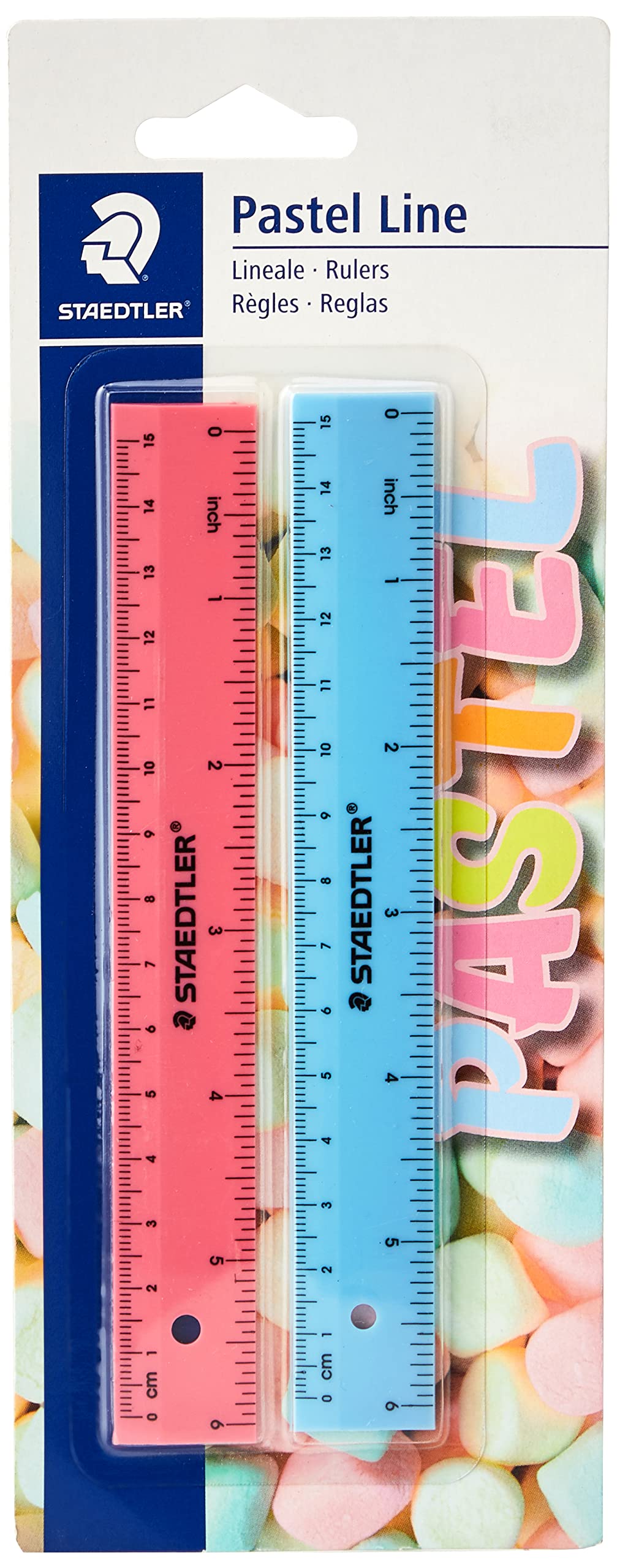 Staedtler 56215PSBK2 - Pastel Line 15cm Ruler Set 2pk, assorted Color