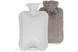 Hot Water Bottle with Cover, 2 Liter Winter Hot Water Bag for Hot Compress for Shoulder Neck Pain Relief, Menstrual Cramps, H