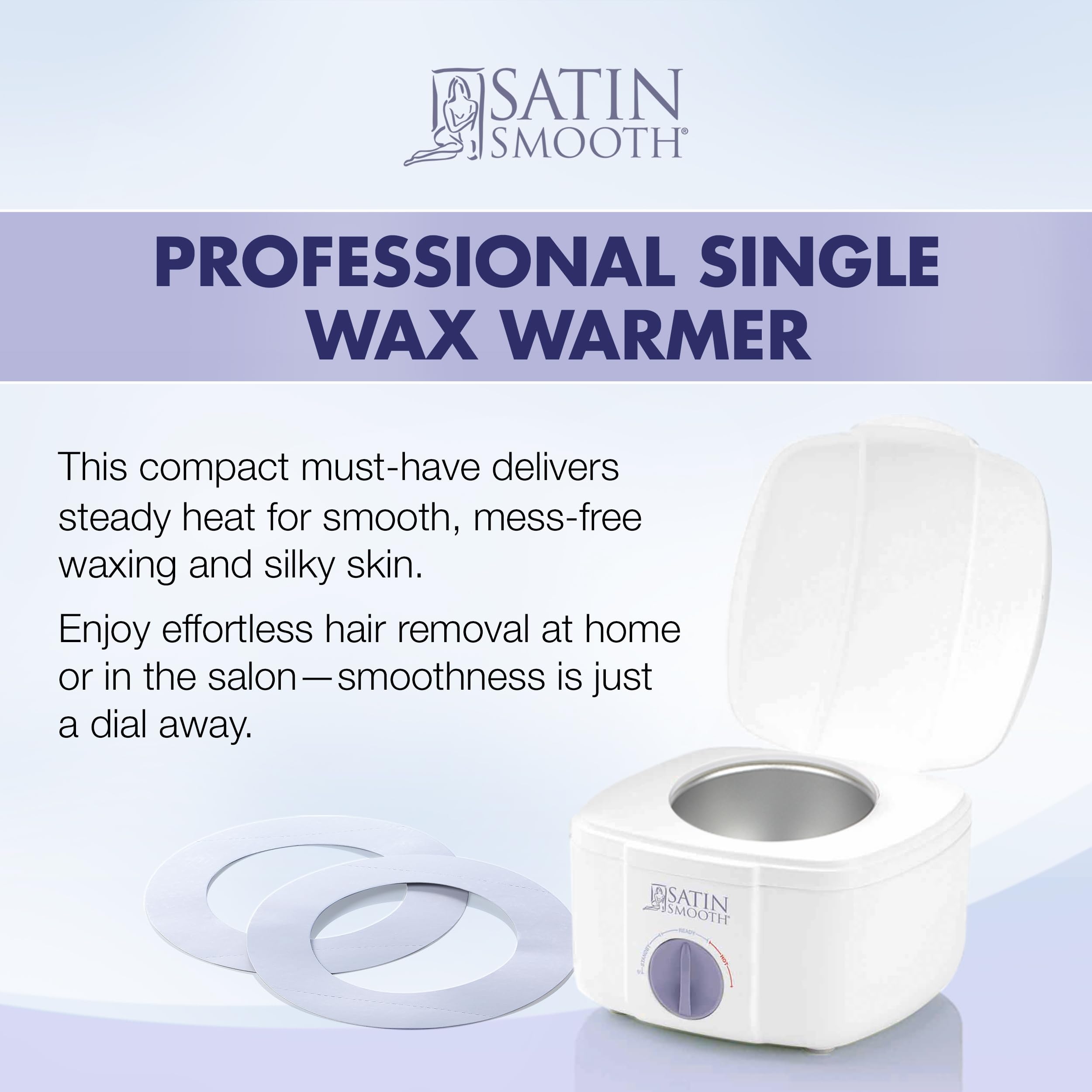 Satin Smooth Professional Single Wax Warmer for Hair Removal – SSW12C, Compact Wax Heater with Adjustable Temperature Control, Ideal for All Waxing Types