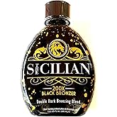 The Sicilian 200X Dark Black Bronzer Tanning Lotion - BEST for Glowing Skin - Gradual Bronzing & Sunless Self Tanner Lotion - Luxurious Sunless Body Tanning Lotion Nourishes Skin