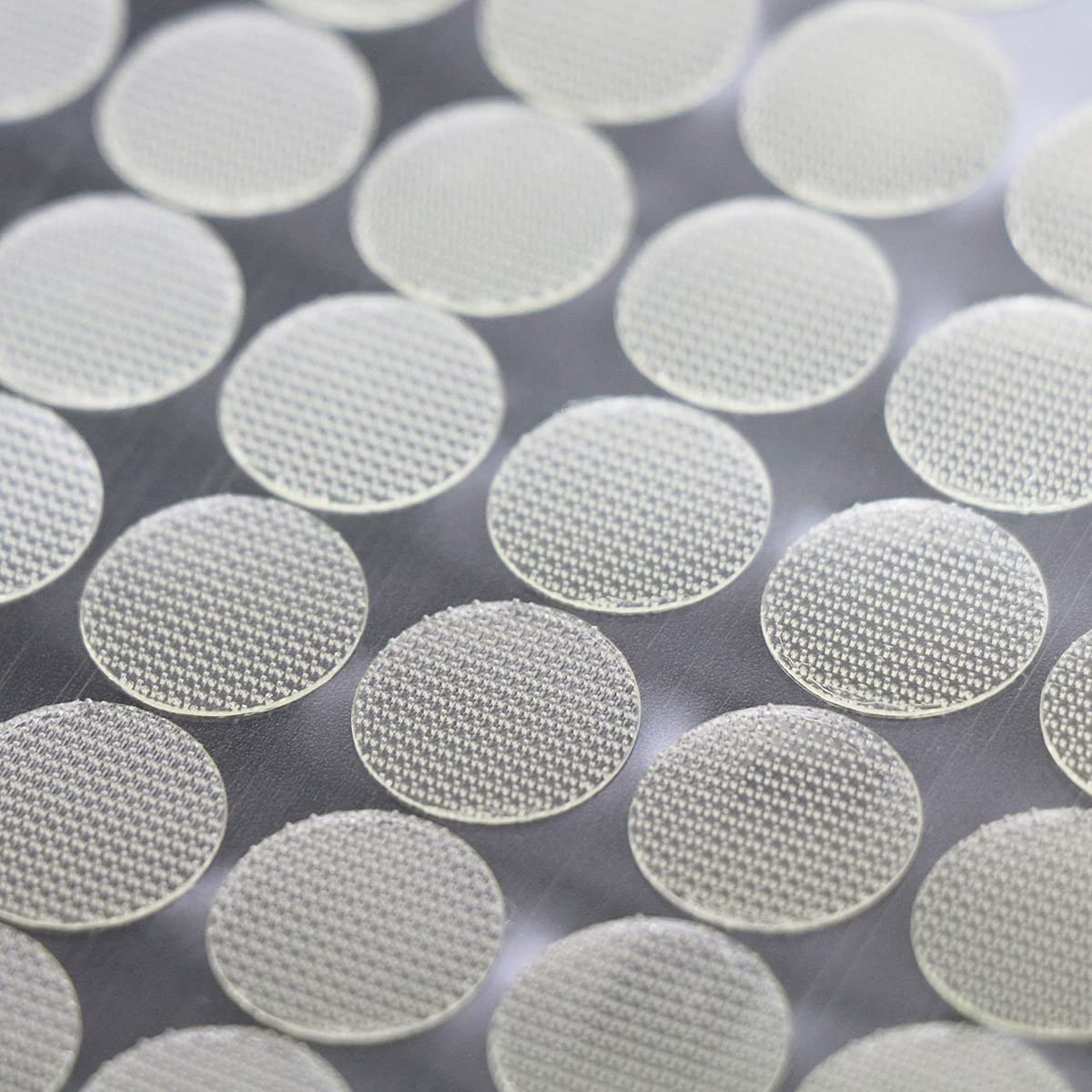 Adhoklop 1248 Pcs (624 Pairs) Thin Clear Dots with Adhesive Hook and Loop Nylon Transparent Sticky Back Glue Tapes 0.59 Inch Diameter Fastener for School Classroom Teacher Supplies (Clear)