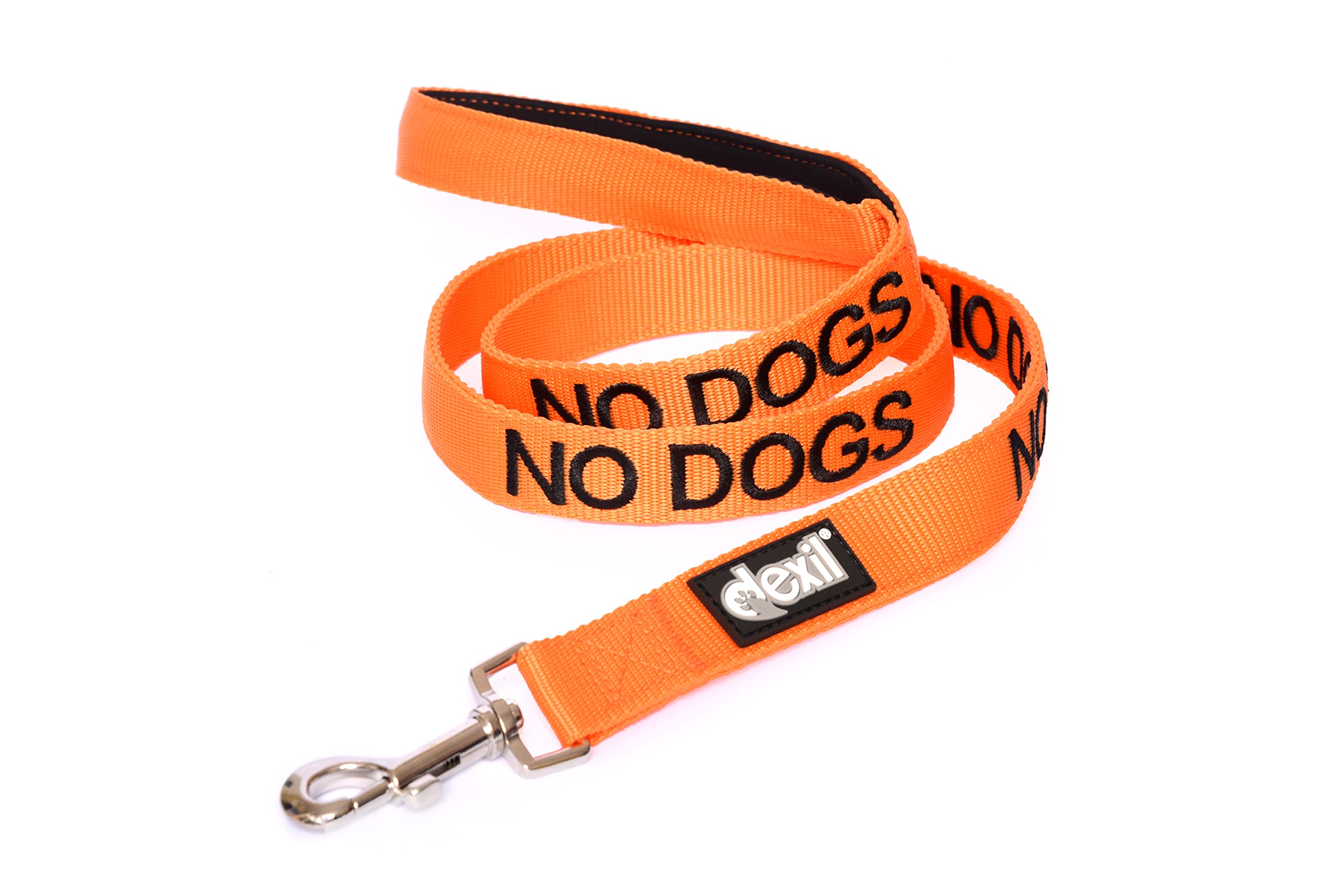 Dexil NO DOGS (Not Good With Other Dogs) Orange Warning Dog Colour Coded Luxury Padded Personalised 1.8m 6ft Lead Leash To Prevent Accidents or Incidents. Dog Award Winning — image 1
