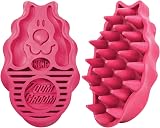 KONG ZoomGroom Red Dog Brush for Grooming and Shampooing for Large Dogs