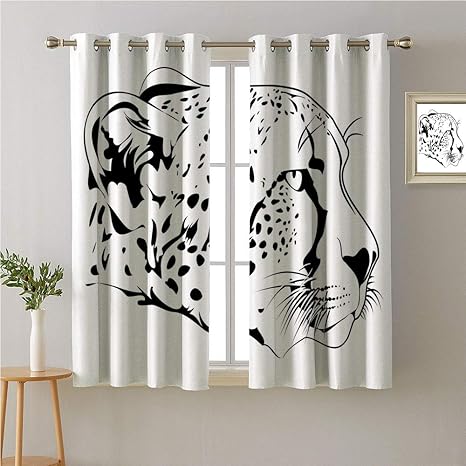 Amazon Com Jinguizi Cheetah Grommets Curtain For Bedroom